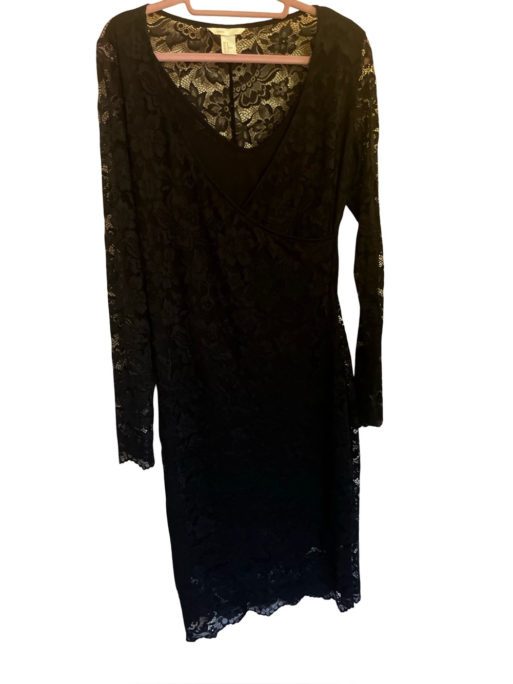 H&M Mama Nursing Black Lace Midi Dress Size M